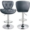 thumbnail image 6 of HOMEKOKO Shell Back Adjustable Swivel Bar Stools, PU Leather Padded with Back, 1 Chair (Grey), 6 of 9