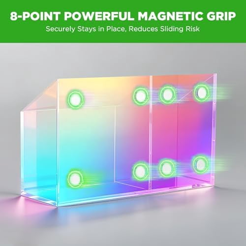 Magnetic Dry Erase Marker Holder for Whiteboard, Acrylic Magnet Pen Holder for Refrigerator Fridge,Marker Holder for Classroom Teacher,Pencil Cup,Office Accessories,Locker Organizer(Colorful)