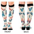 thumbnail image 4 of FORMRS Womens Knee High Socks Casual Long Thick Travel Daily Wear, 1 Pair, Green Butterflies, 4 of 6