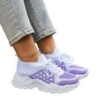 thumbnail image 5 of Xiaoxatg Women's Breathable Casual Sneakers Lightweight Comfortable Walking Shoes Ideal for Daily Activities with Elastic Closure and Flat Heel Design 6.5 Purple, 5 of 9