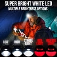 thumbnail image 4 of Foxelli Lampe Frontale LED Rechargeable – Lampe Frontale Ultralégère Rechargeable USB pour Adultes et Enfants, Lampe de Tête Étanche avec Lumière Rouge pour Course, Camping, Randonnée et Extérieur, 4 of 10