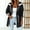 Black, variant on Women's Color Block Hooded Drawstring Waist Mid Length Windbreaker Jacket, Lightweight Outdoor Trench Coat with Side Hand Pockets for Spring Fall Travel Hiking Casual Layering