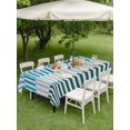 thumbnail image 5 of Outdoor Tablecloth with Umbrella Hole, Colorful Stripe Spillproof Waterproof Outdoor Table Cover, Modern Teal Blue Green Vertical Striped Patio Tablecloths for Party Picnic Camping, Rectangle 52"x70", 5 of 9
