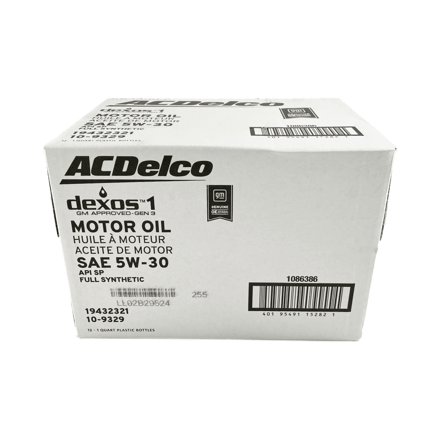 ACDelco 5W30 Full Synthetic Dexos1 GEN 3 Motor Oil Case of 12 Quarts