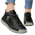 thumbnail image 6 of Women's Outdoor Casual Shoes,Fashion Vintage Hand-Stitching Leather Mid Top Non- Lace Up Travel Hiking Ankle Boots, 6 of 9
