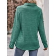 thumbnail image 3 of SHIBEVER Women Tops Fall Casual Loose Fit Long Sleeves Blouses Fashion Dressy Collared V Neck Soild Green Knit Tunic Shirts for Women Clothes Size XL, 3 of 5