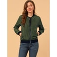 thumbnail image 4 of Abrigo rompevientos Allegra K para mujer con bolsillos Chaqueta bomber Verde oscuro S, 4 of 6