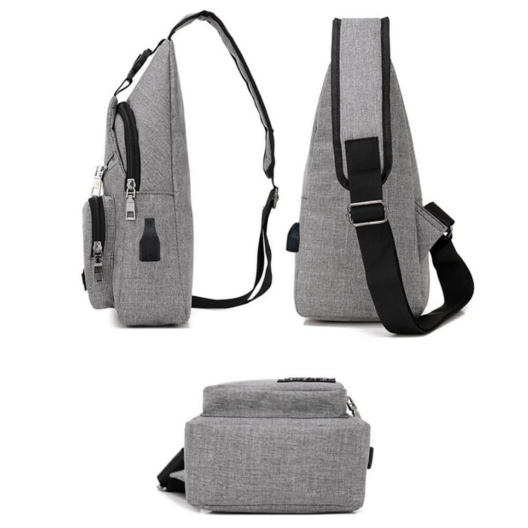 Sling Crossbody Bags Men USB Charging Chest Pack Short Trip Messengers Bag  Shoulder Bag