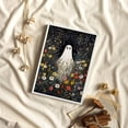 thumbnail image 2 of Ghost standing in a meadow of flowers art print | Pretty florals, enchanted wall art, mystical magical cute spooky, sheet ghost, whimsigoth, 2 of 5