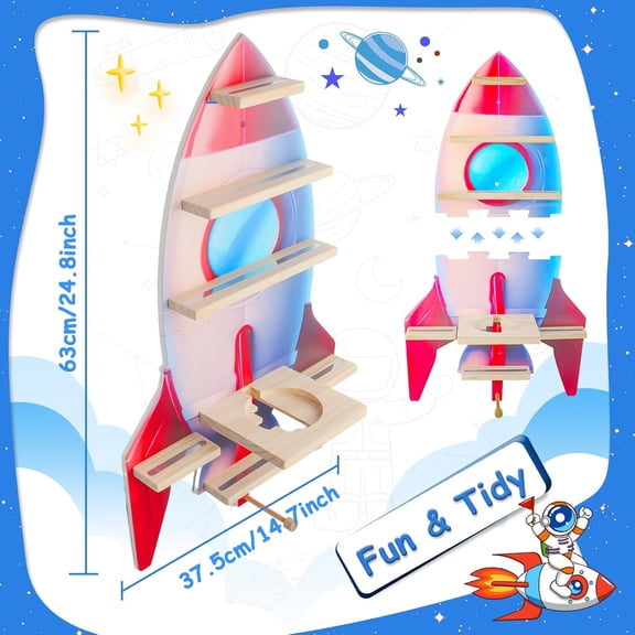 Wooden Magnetic Shelf for Toniebox 2/1, Wall Mounted Storage for Tonies Figures & Characters