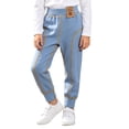 thumbnail image 6 of Nilvkv Girls Sweatpants, Kids Pants, Fleece-Lined Cuffed Joggers with Elastic Waist Pockets and Seamless Finish for School and Fall Wear Blue 11-12 Years, 6 of 8