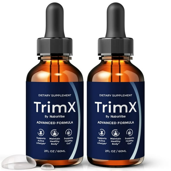 (2 Pack) TrimX Drops – Gentle Gut & Digestive Support Formula for Balance & Wellness | Easy-to-Use Liquid for Everyday Use (60 Servings)
