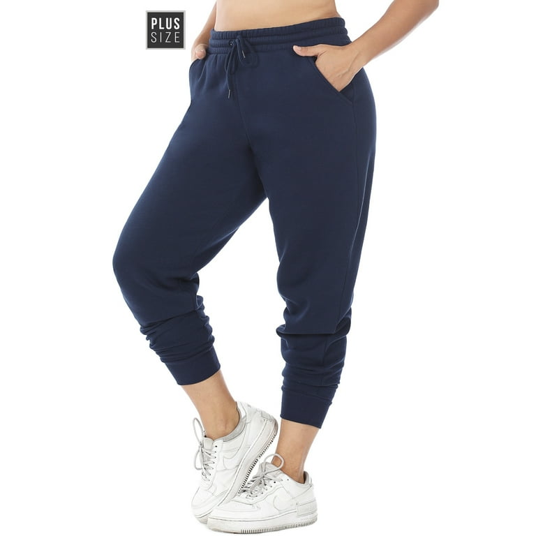 Plus Size Womens Sweatpants Navy Blue Womens Joggers Relaxed Fit Size XL