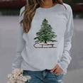 thumbnail image 2 of FYEGRE Christmas Tree Sweatshirt Women Merry Christmas Long Sleeve Shirt Pullover Top Xmas Holiday Sweatshirts Grey XXL, 2 of 2