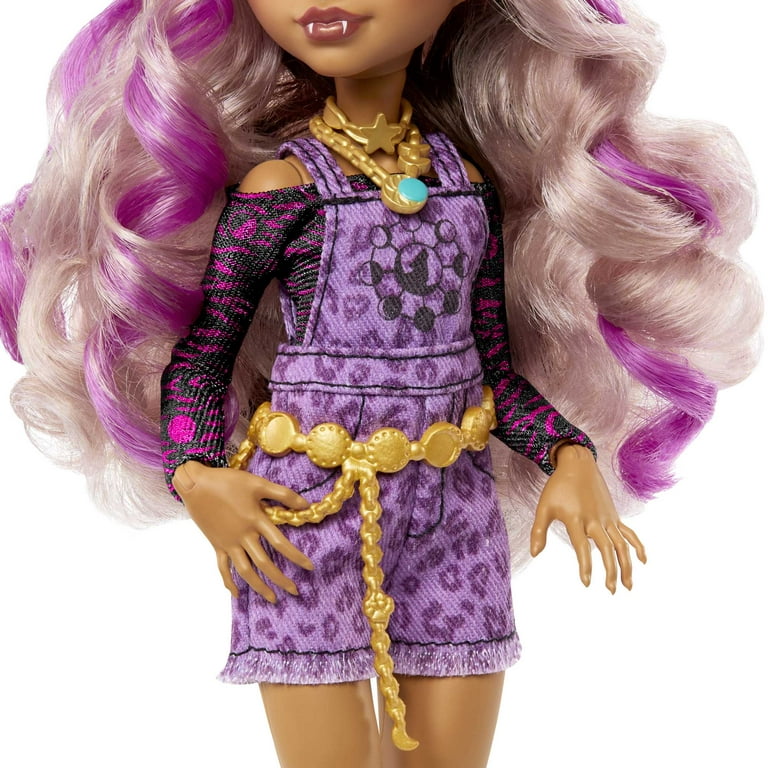 Monster High Clawdeen Wolf Fashion Doll with Purple Streaked Hair,  Accessories & Pet Dog
