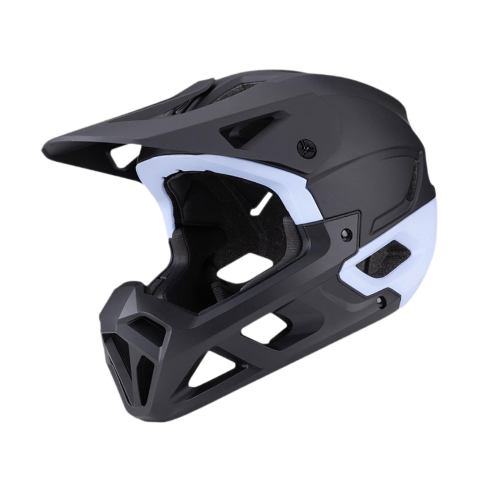 QccHieUs Full Face Bike Helmet Adjustable Lightweight Comfortable Bicycle Helmet for BMX Black Blue