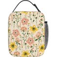 thumbnail image 5 of Insulated Lunch Box for Women Kids Floral Lunch Box for Work,Picnic,School,Travel,Hiking,Beach or Fishing Polyester Wild Flower Meadow Floral Theme Lunch Bag, 5 of 6