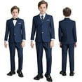 thumbnail image 3 of Lycody Boys Formal Suits Slim Fit 5 Piece Kids Suit Jacket Pants Set with Dress Shirt and Tie for Wedding Prom, 3 of 6