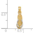 thumbnail image 3 of 14k Two Tone Gold Single Flip Flop Pendant, 3 of 4