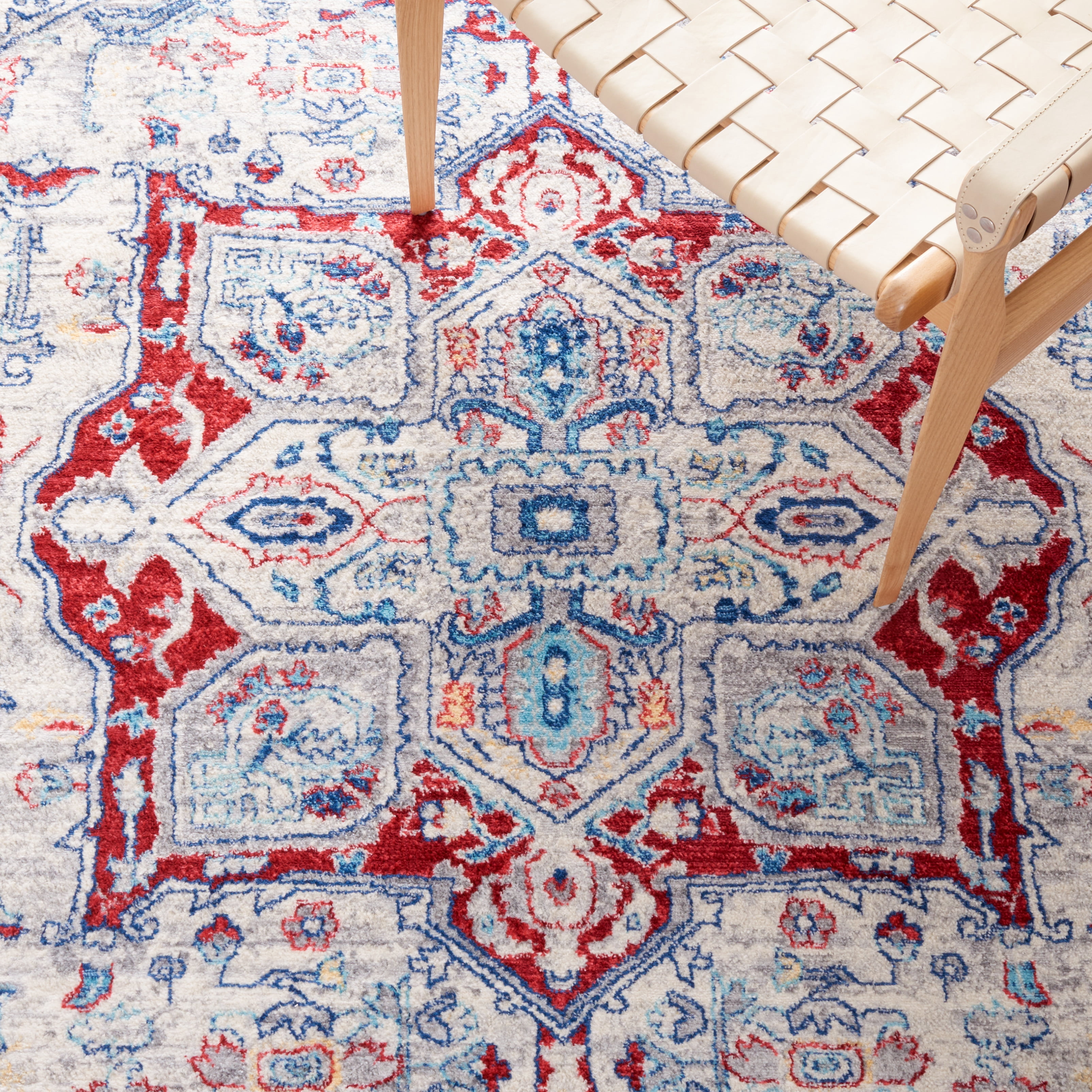 SAFAVIEH Brentwood Ezra Oriental Area Rug, Ivory/Red, 8' x 10'
