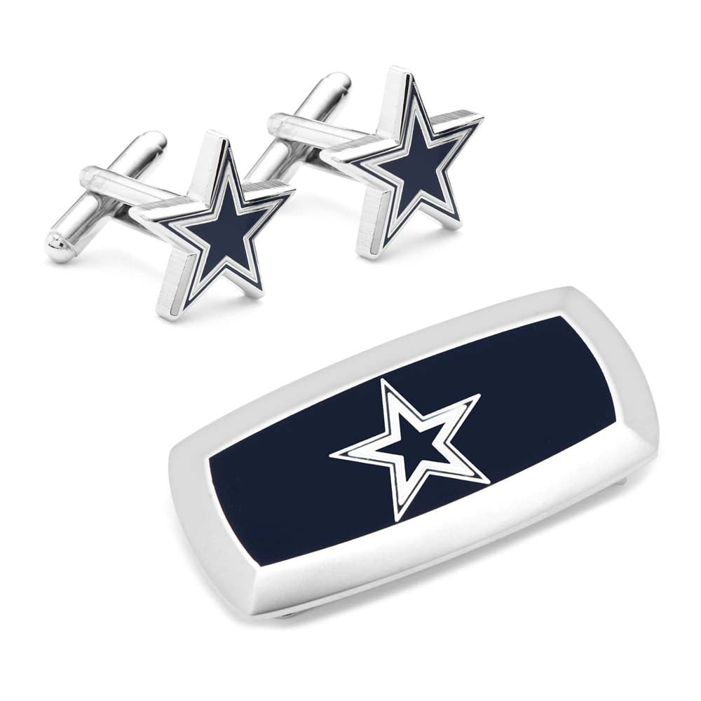Dallas Cowboys Cufflinks and Cushion Money Clip Gift Set Navy