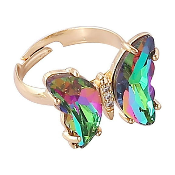 Fridja Collection Round & Baguette Cut Diamond Ladies Butterfly Stud Earrings Ladies Creative Multicolor Diamond Butterfly Stud Earrings