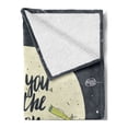 thumbnail image 2 of Saying Soft Flannel Fleece Throw Blanket, Love You to the Moon and Back Doodle Galaxy Cosmos, Cozy Plush for Indoor and Outdoor Use, 70" x 90", Eggshell Dark Slate Blue, by Ambesonne, 2 of 5