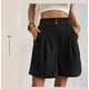 thumbnail image 3 of Bermudas Informales De Talle Alto Y Color Liso Para Mujer 1, 3 of 6