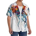 thumbnail image 2 of Honeii Colorful Floral Jellyfish for Men's Short-Sleeved Button-Up Collared Shirt Featuring A Pocket, Perfect for Beach Vacations, And Travel Adventures.-X-Large, 2 of 5