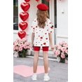 thumbnail image 6 of Arshiner Girls Summer 2 Piece Outfits Drop Shoulder T-Shirts and Biker Shorts Cool Kids Short Sets, 6 of 6
