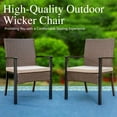 thumbnail image 2 of 8 Pieces Outdoor Patio Dining Set with 13ft Double-Sided Umbrella, All-Weather Rattan Chairs and Rectangular Table for 6,Beige, 2 of 16
