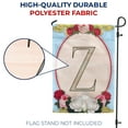 thumbnail image 4 of America Forever Spring Monogram Garden Flag Letter Z 12.5 x 18 inches Double Sided Vertical Outdoor, Yard, Lawn, Beautiful Floral Design, White, Red, Pink Roses, Summer Flower Garden Flag, 4 of 5