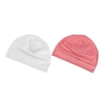thumbnail image 3 of 2 piezas de gorro para dormir, cálido y forro para casco, ideal para viajes, personas mayores, dormir y hacer ejercicio. Rosa y blanco, 3 of 10