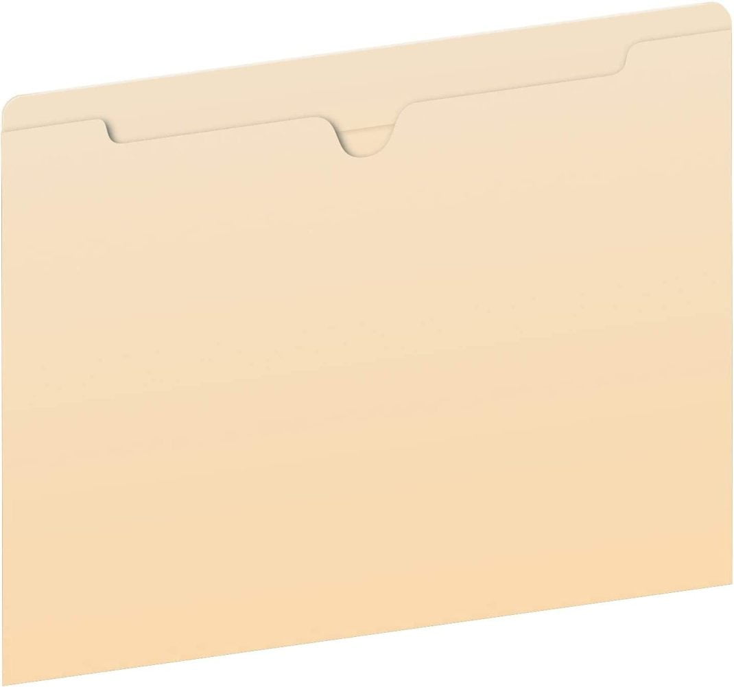Letter Size Flat Straight Cut Tab 100/Box Manila Pendaflex File Jackets 24990 No Expansion 