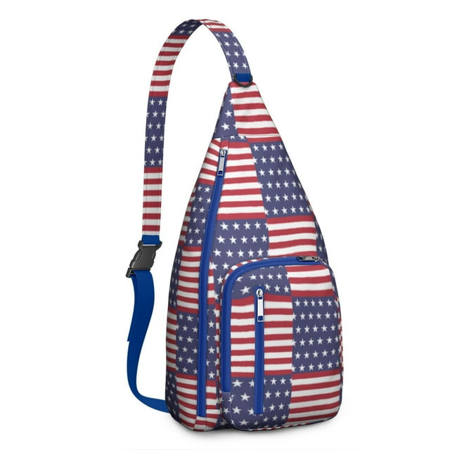 Striped & Checkered Fusion Sling Backpack - Unique Pattern Crossbody Bag, Stylish Pack for Urban Explorers