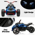thumbnail image 5 of EastVita 12V 3 Wheeler Ride on ATV Electric Motorcycle, Battery Powered Electric Vehicle w/LED Lights, High & Low Speed, Horn, Music, USB, Treaded Tires, Ride on Car, 5 of 9