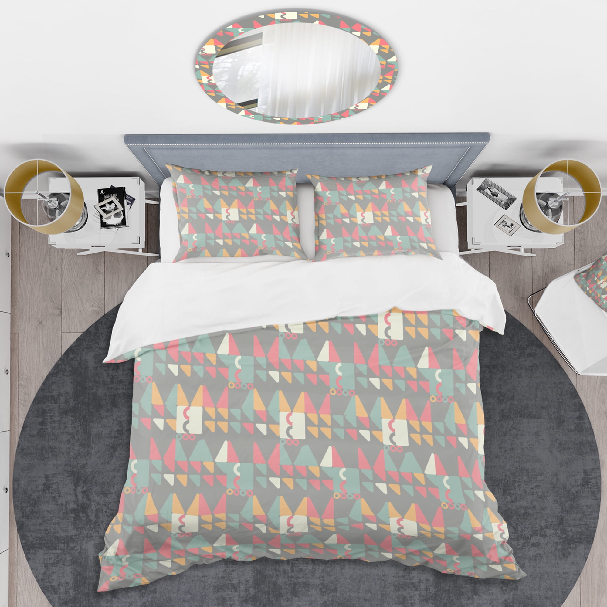 Designart 'Retro Abstract Design V' Mid-Century Modern Duvet Cover Set