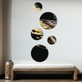 thumbnail image 3 of Designart "Marble Medley Gold and Black II" Abstract Marble Metal Wall Art Set of 5 Piece, 3 of 5
