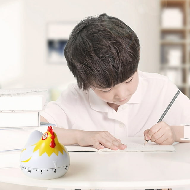 Cartoon Hen Student And Study Efficiency Countdown Kitchen Timer Mechanical Reminder Teeth Brushing Timer for Kids Digital Kitchen Timer 24 Hour Timer Things That Make Life Easier under 10 Food