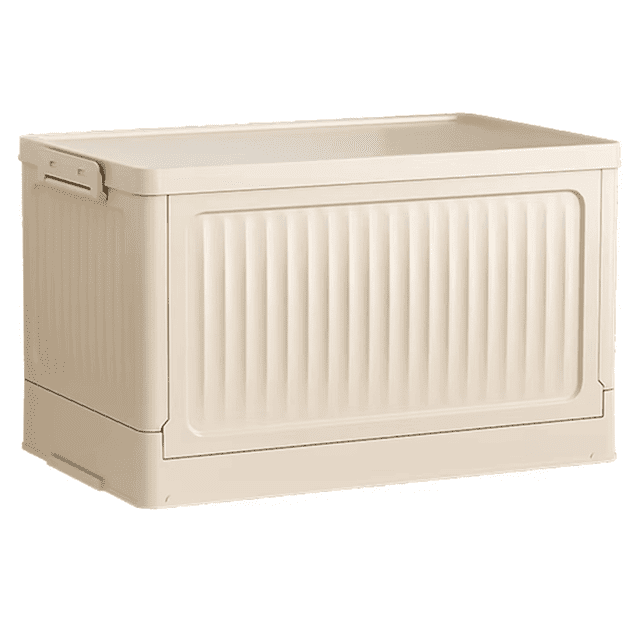 Caja de Almacenamiento Plegable de Gran Capacidad con Polea - Organizador de Plástico Apilable con Tapa, Contenedor Portátil para el Hogar