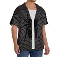 thumbnail image 2 of Balery Black Spider On Web 1 Camisa Casual de Manga Corta con Botones para Hombre, Texturizada, Estilo Cubano, para Playa, Verano-X-Large, 2 of 5