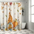 thumbnail image 5 of Fall Shower Curtain Gnome Pumpkin Shower Curtains for Bathroom Sunflower Maple Leaf Bath Curtains Sets with Hooks for Autumn Thanksgiving Seasonal Decor Polyester Waterproof Small Stall 36" X 72", 5 of 6