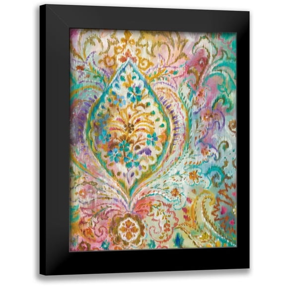 Nai, Danhui 12x14 Black Modern Framed Museum Art Print Titled - Boho Paisley II