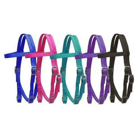 Showman Pony Size Premium Nylon Browband Headstall (Black)