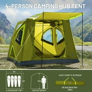 TIMBER RIDGE 4 Person Instant Pop Up Hub Tent, Easy 60 Second Setup, Weather Resistant Camping Family Cabin Tent with Rain Fly and Carry Bag for Camping Hiking Outdoor Travel, Green