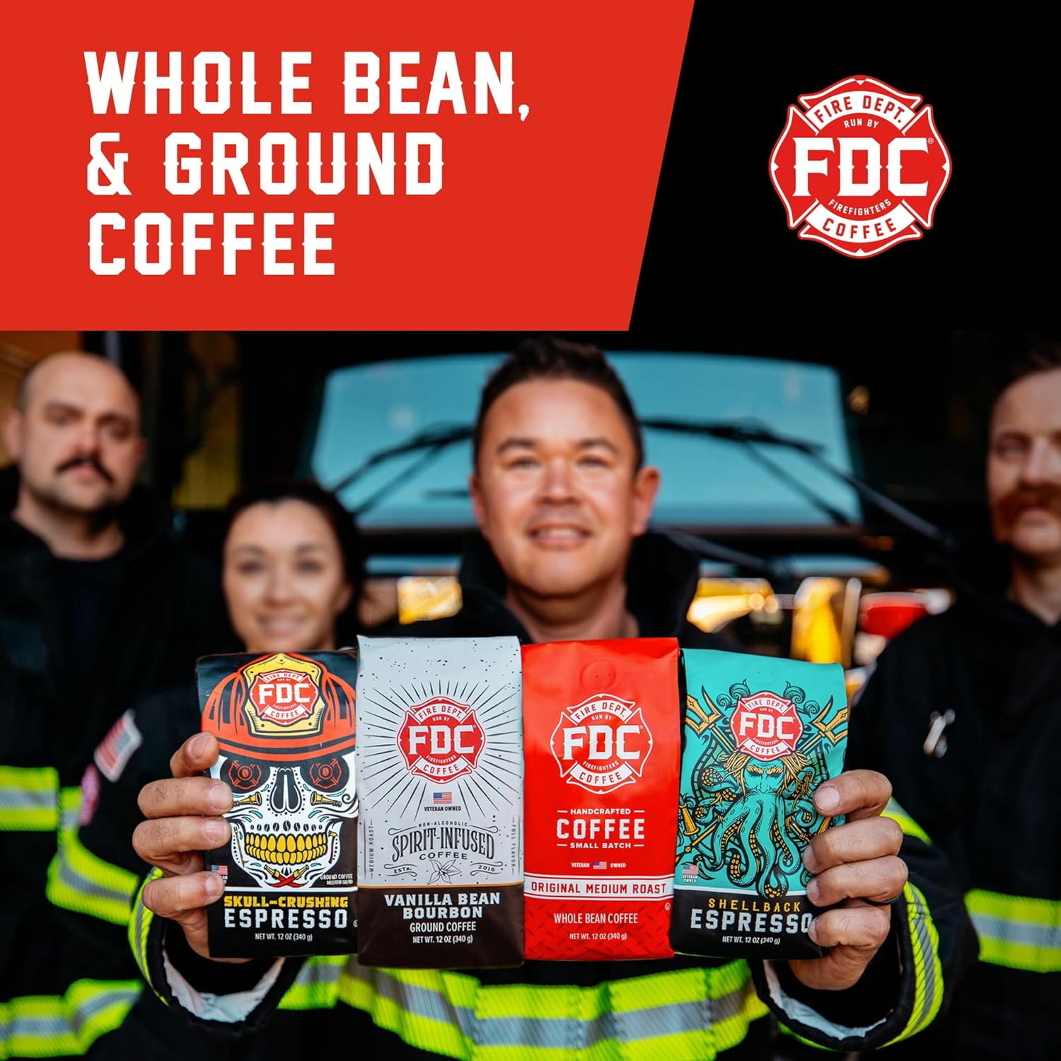 Fire Department Coffee Donut Shop Medium Roast Premium Ground Coffee, 12 oz
