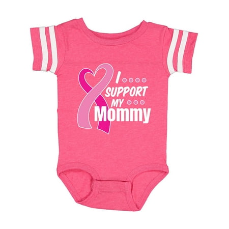 

Inktastic Breast Cancer Awareness I Support My Mommy with Pink Ribbon Gift Baby Boy or Baby Girl Bodysuit