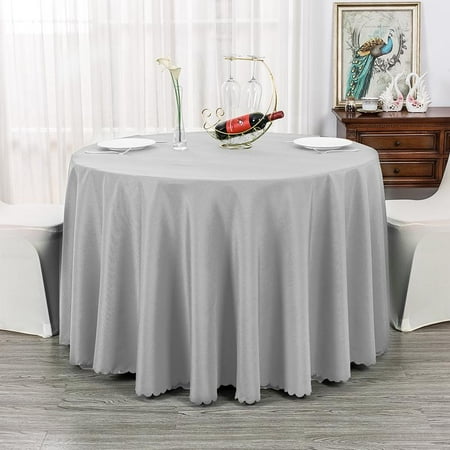 

MARSMO Round Tablecloth Stain Resistant Polyester Fabric Washable Tablecloth Table Decoration for Kitchen Dining Outdoor Dining Room Wedding Diameter 1.6M 1.6m Gray