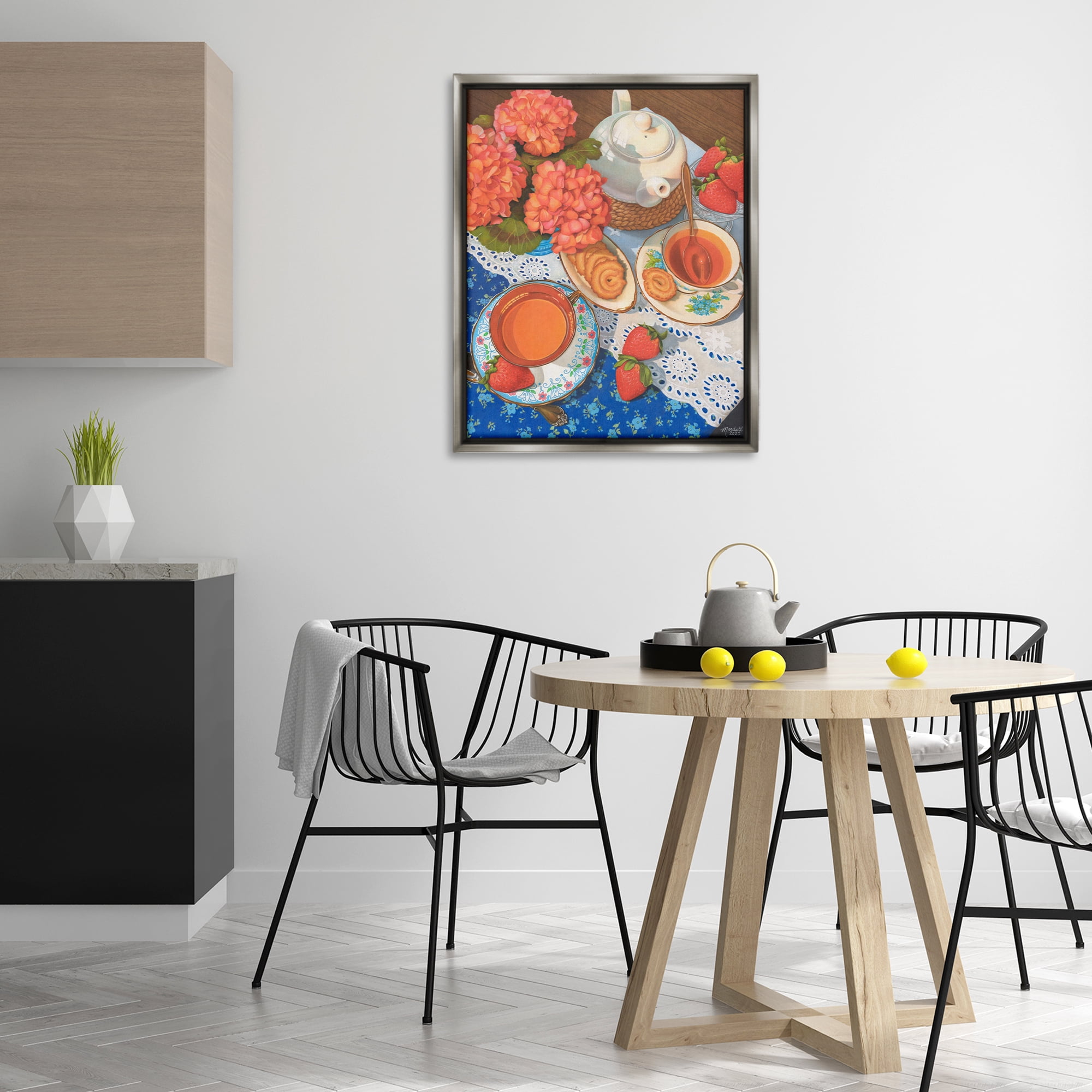Stupell Industries Country Tea Time Food & Beverage Painting Gray Floater Framed Art Print Wall Art, 25 x 31