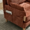 thumbnail image 3 of 3-in-1 Foldable Convertible Sofa Bed Recliner with 3 Pillows, Mid-Century Modern Sleeper Couch for Small Spaces, Bedroom, Study or Guest Room, Orange, 3 of 10
